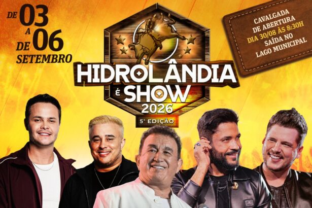 Hidrolândia é show 2026: 5ª edição traz Matheus & Kauan, Amado Batista e rodeio profissional com entrada solidária